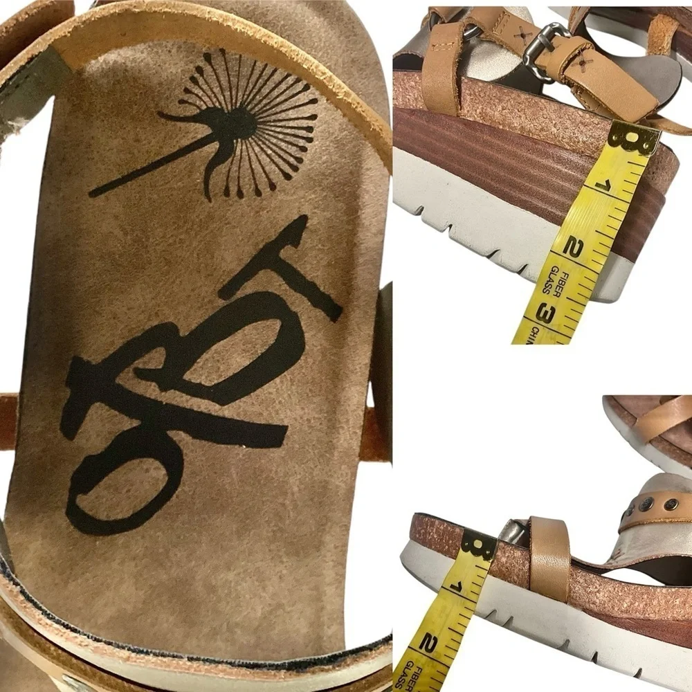 OTBT Maverick Wedge Platform Leather Sandals Stud Details Sz 9.5 From Sundance - Picture 15 of 16